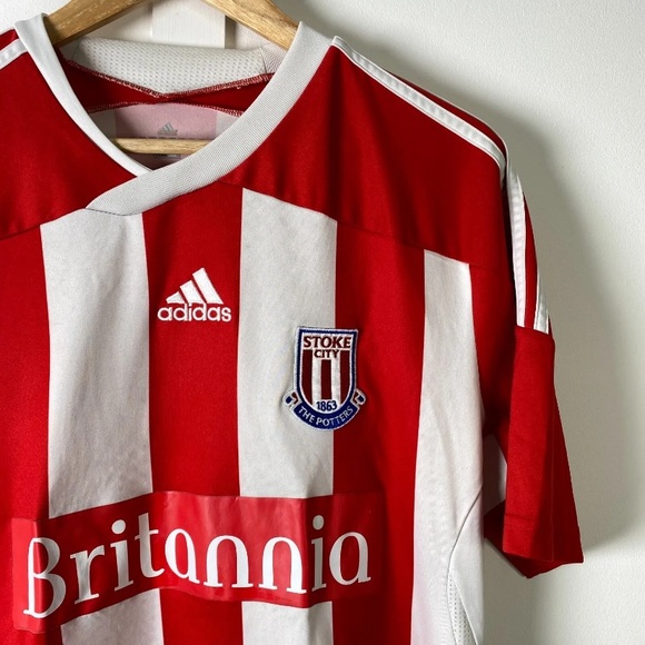 Adidas Stoke City Football Home 2011 Red White Size Medium - Picture 2 of 8
